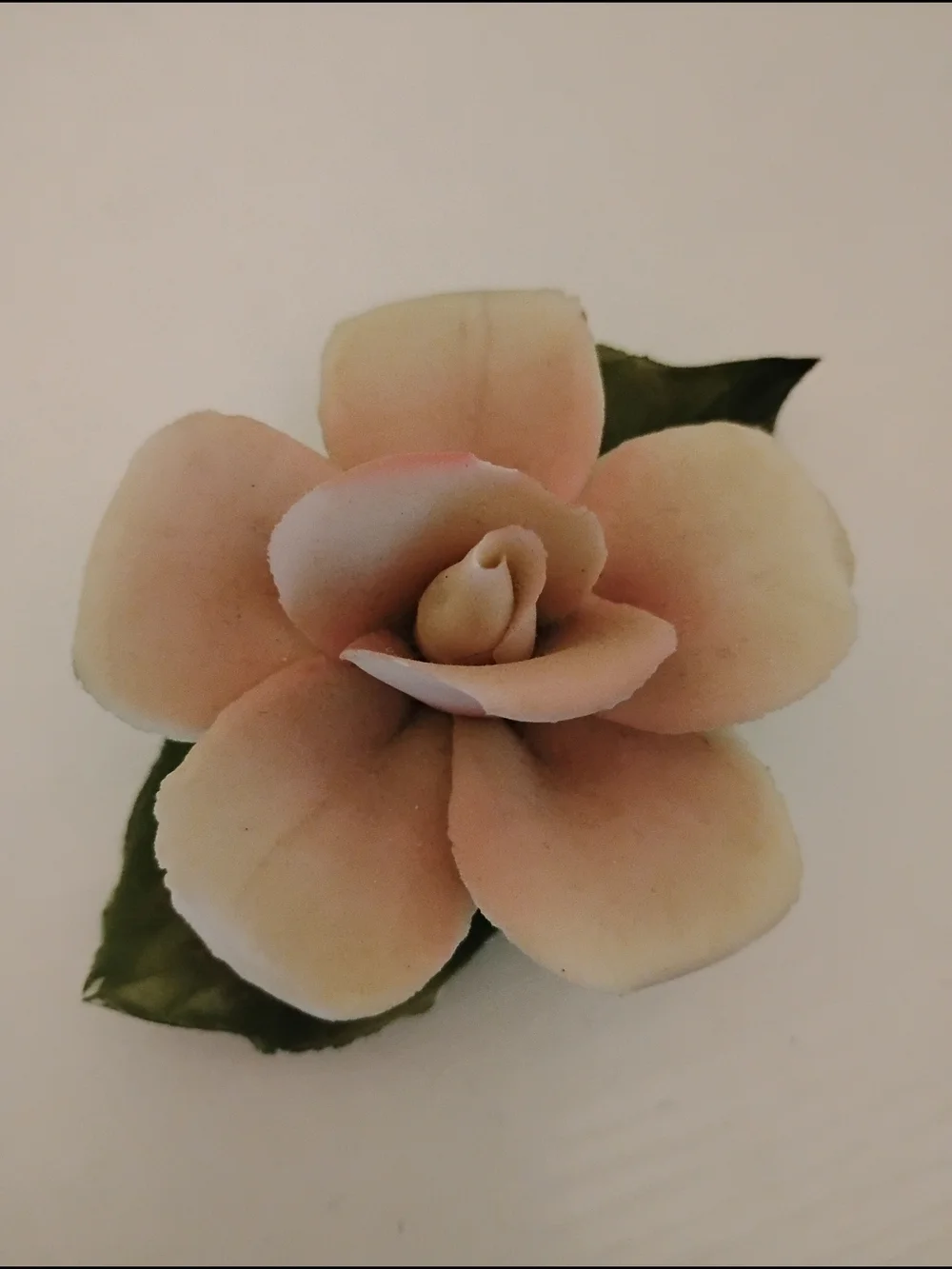 Peach Ceramic Flower Accent - Decorative Home Accent